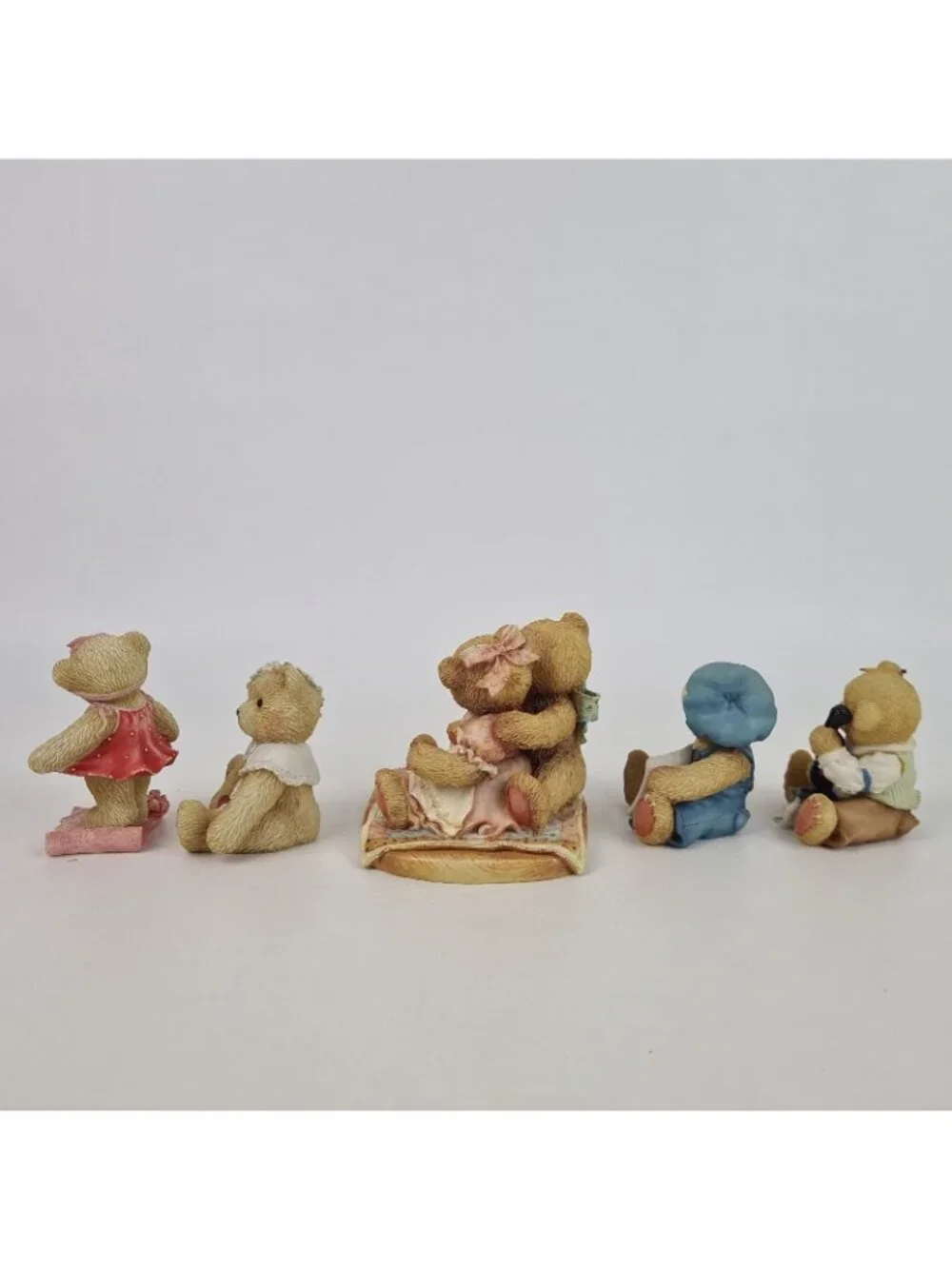 Set Of 5 Cherished Teddies Harrison Hartford Cub Bear CT002 Porcelain Figure